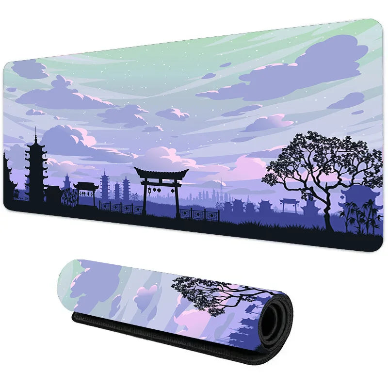 Anime Aesthetic Sky And Moon Mouse Pads / Non Slip