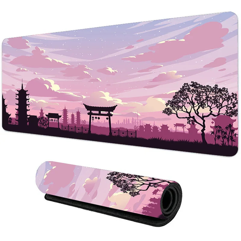 Anime Aesthetic Sky And Moon Mouse Pads / Non Slip