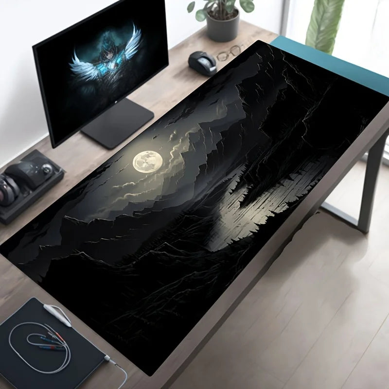 Anime Aesthetic Sky And Moon Mouse Pads / Non Slip