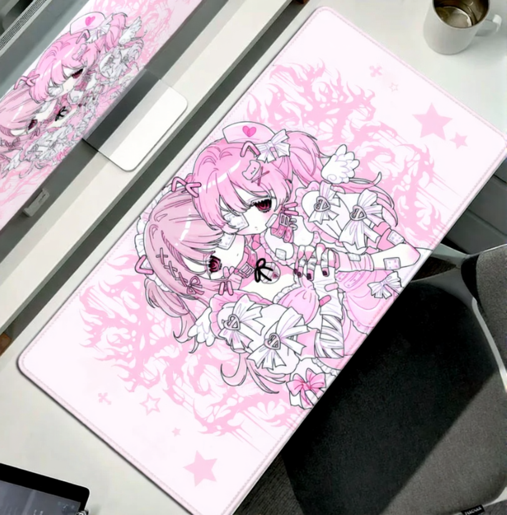 Anime Aesthetic Cute Angel Girls Mouse Pad / Non Slip