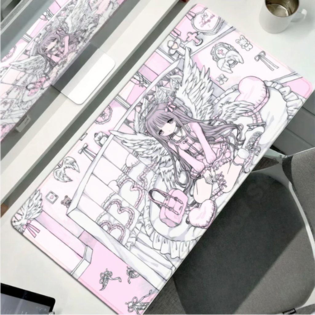 Anime Aesthetic Cute Angel Girls Mouse Pad / Non Slip