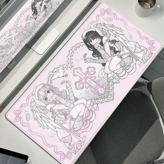 Anime Aesthetic Cute Angel Girls Mouse Pad / Non Slip