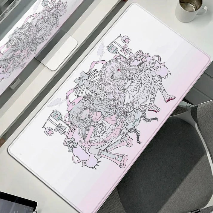 Anime Aesthetic Cute Angel Girls Mouse Pad / Non Slip